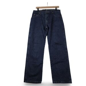 Wrangler 47MWZ Plaid Flannel Lined Jeans Dark Wash Regular Fit Mens 32x30